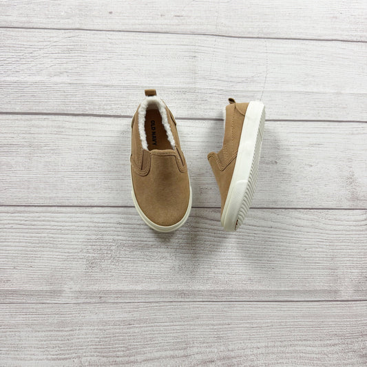 Old Navy Toddler Slip On Faux Suede Shoes Sherpa Lining Tan 6