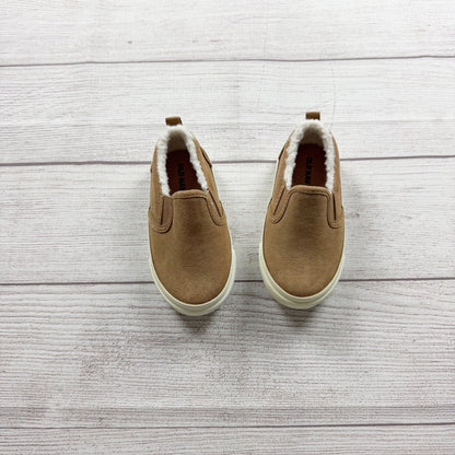 Old Navy Toddler Slip On Faux Suede Shoes Sherpa Lining Tan 6