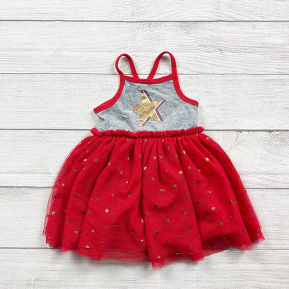 Cat & Jack Girls Patriotic Star Tulle Dress Bloomers Set Outfit 9-12 Months