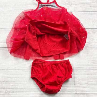Cat & Jack Girls Patriotic Star Tulle Dress Bloomers Set Outfit 9-12 Months