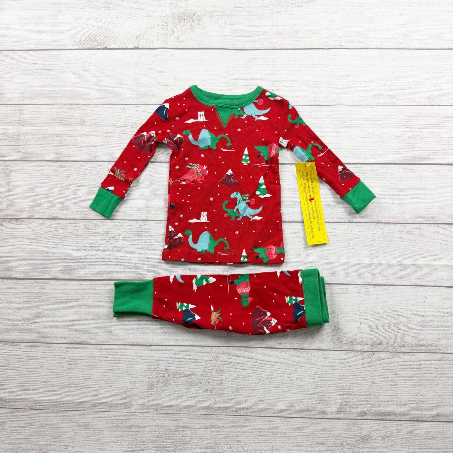 WonderShop Kids Christmas Pajamas Dinosaur Holiday Pajama Set NWT 12 Months