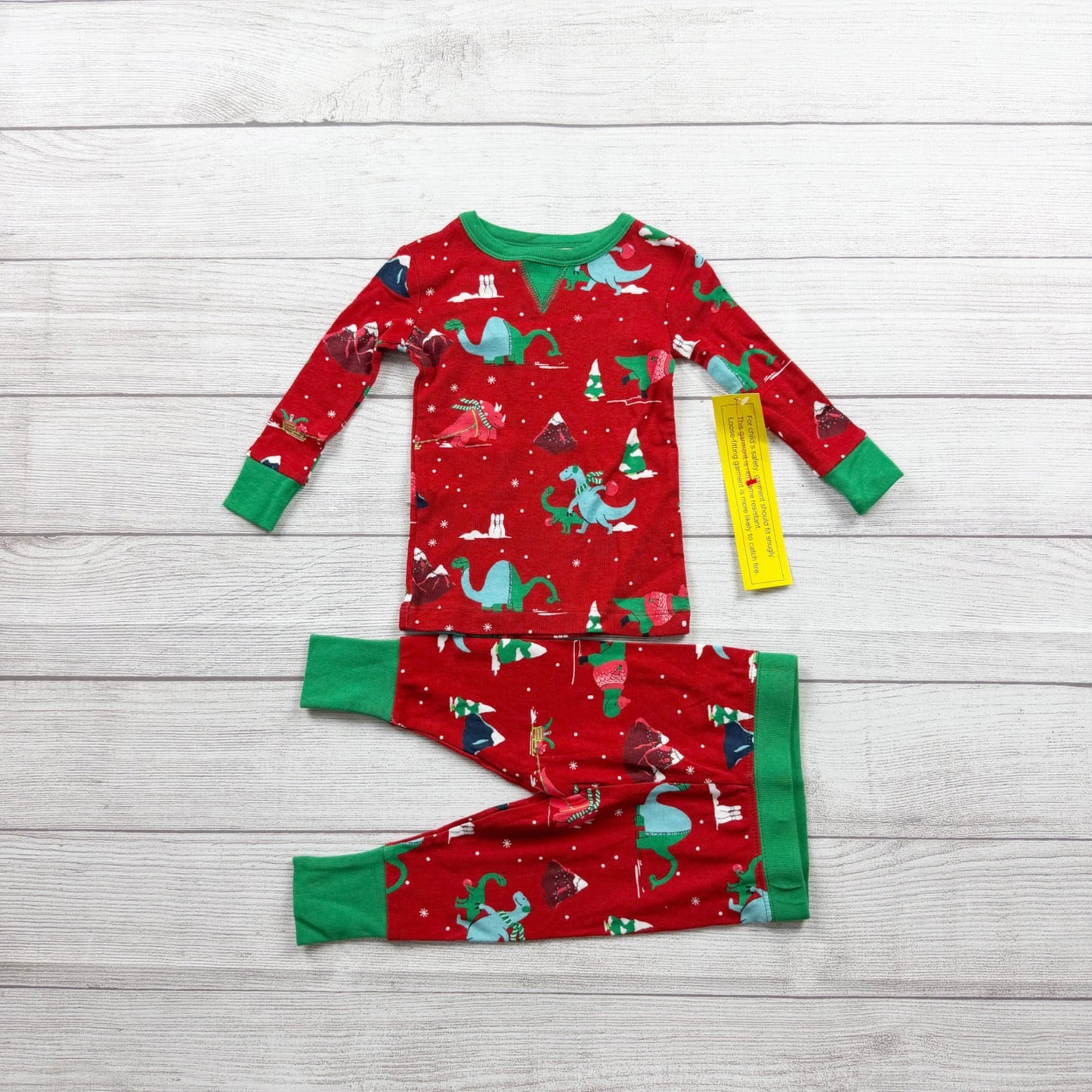 WonderShop Kids Christmas Pajamas Dinosaur Holiday Pajama Set NWT 12 Months