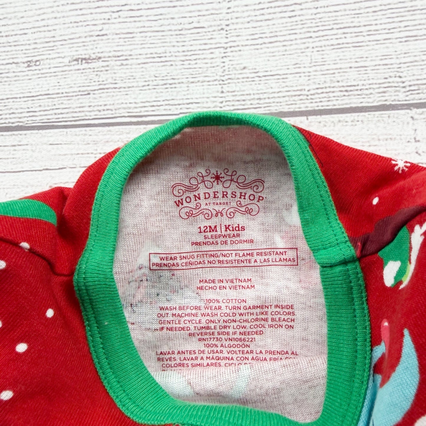WonderShop Kids Christmas Pajamas Dinosaur Holiday Pajama Set NWT 12 Months