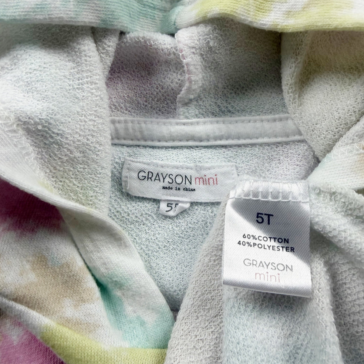 Grayson Mini Toddler Girls Tie Dye Hoodie 5T Pastel Long Sleeve Multicolor 5T