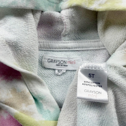 Grayson Mini Toddler Girls Tie Dye Hoodie 5T Pastel Long Sleeve Multicolor 5T