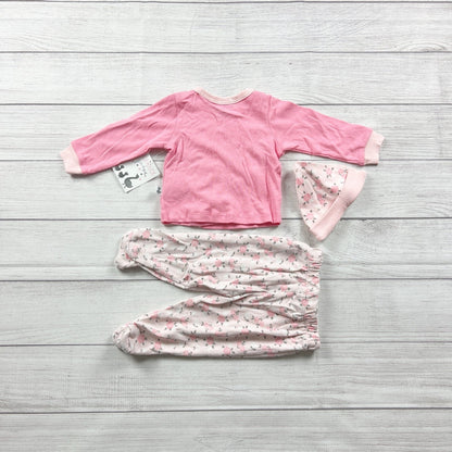 Duck Duck Goose Baby Outfit Set Bear Wrap Top Pants Hat 3-Piece NWT 6-9 Months
