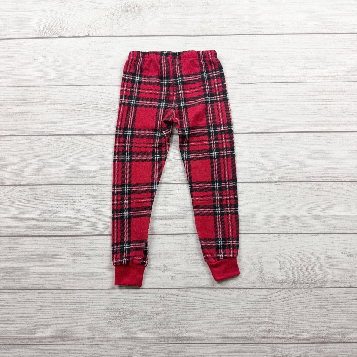 Let's Get Cozy Lil Bear Pajama Set Red Plaid Toddler 3T