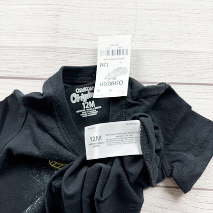 OshKosh B’gosh Boys Graphic Excavator T-Shirt Black NWT 9-12 Months
