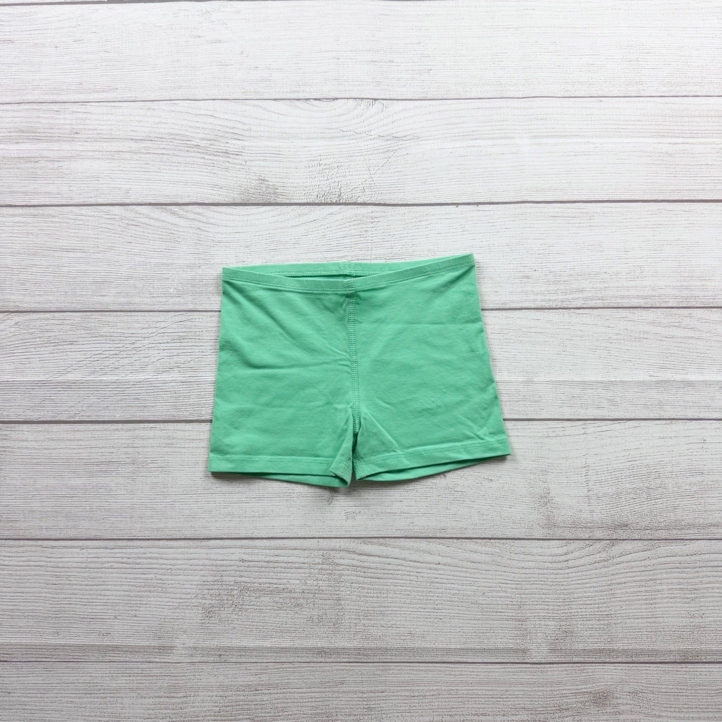 Primary Girls Green Bike Shorts Stretch Cotton Blend 6-7