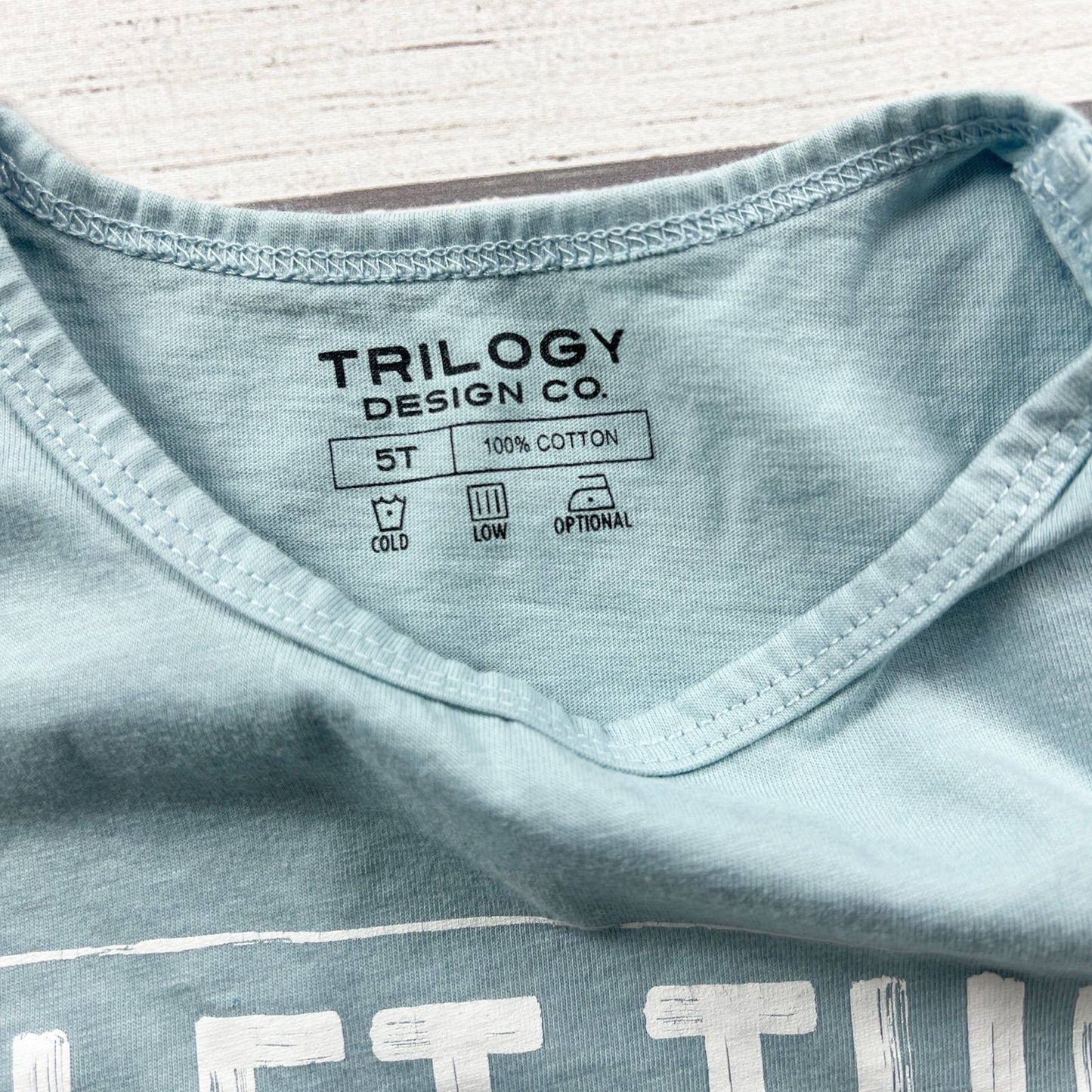 Trilogy Design Co Kids Tank Top Let The Ocean Graphic Blue Shirt 5T