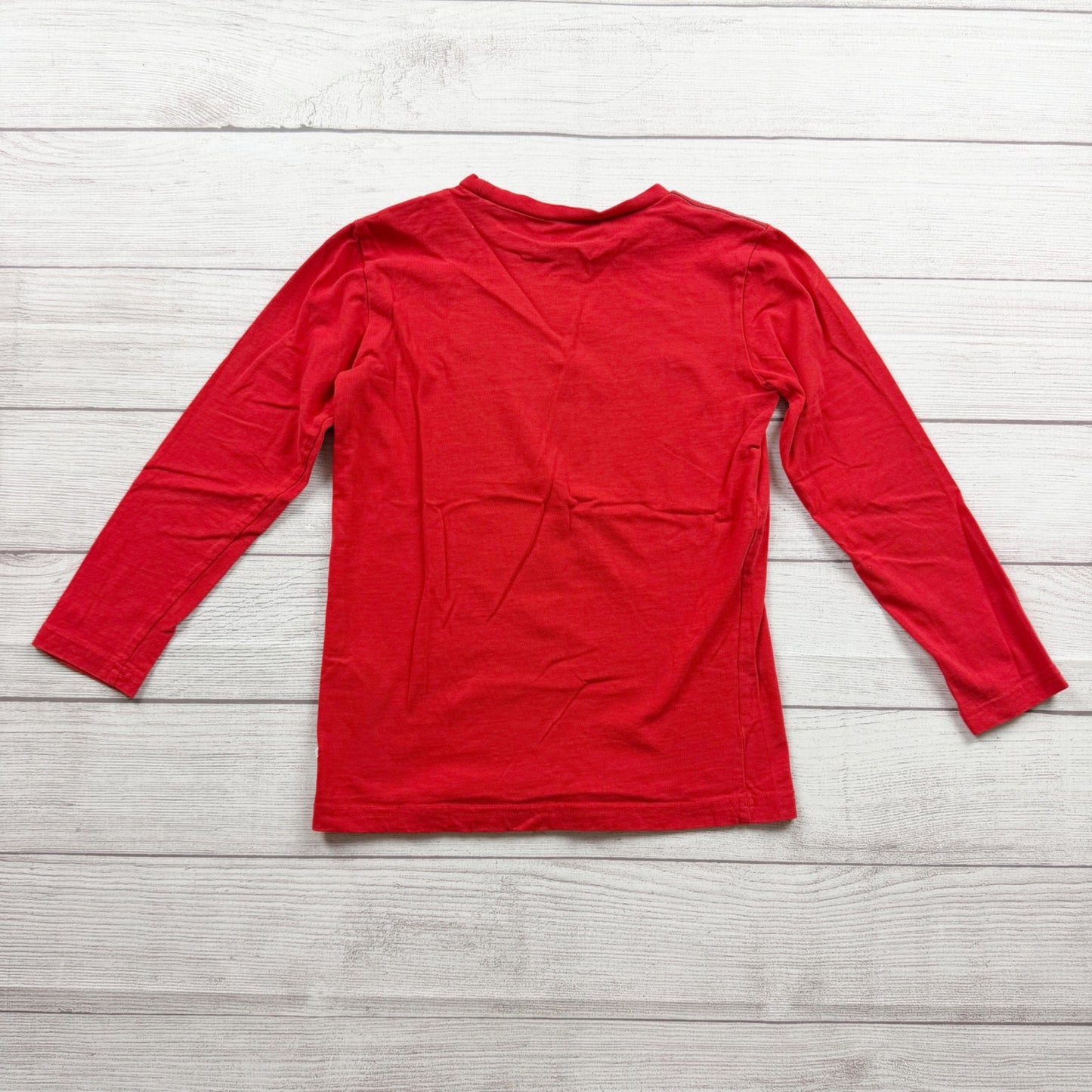 Fatface Kids Red Fa La La Long Sleeve Shirt Size Crew Neck Print Christmas 7-8