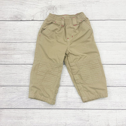 Gap Baby Boy Khaki Pants Vintage 2005 Lined Pull On Snap Trousers 18-24 Months