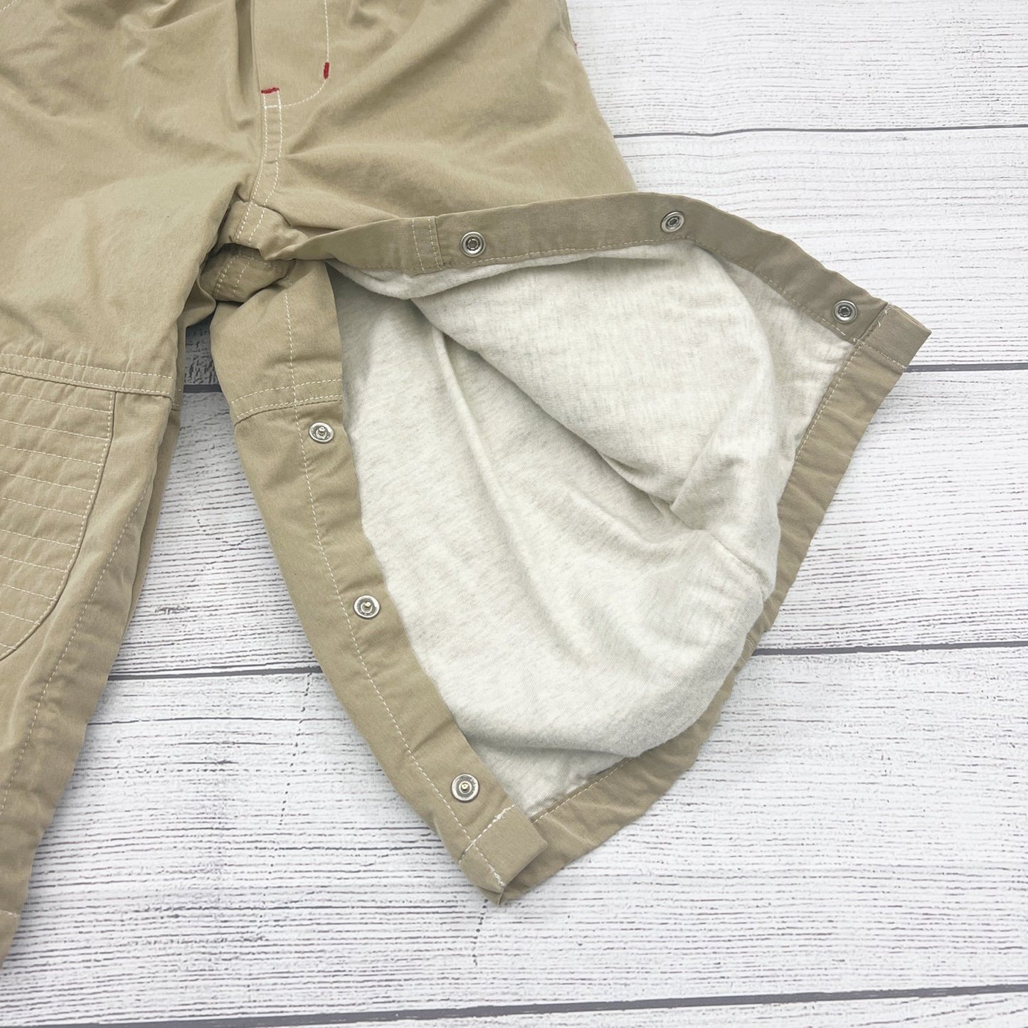 Gap Baby Boy Khaki Pants Vintage 2005 Lined Pull On Snap Trousers 18-24 Months