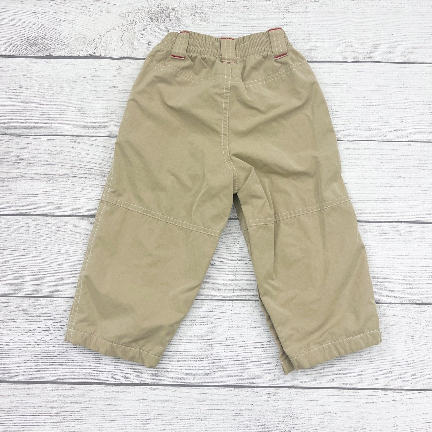 Gap Baby Boy Khaki Pants Vintage 2005 Lined Pull On Snap Trousers 18-24 Months