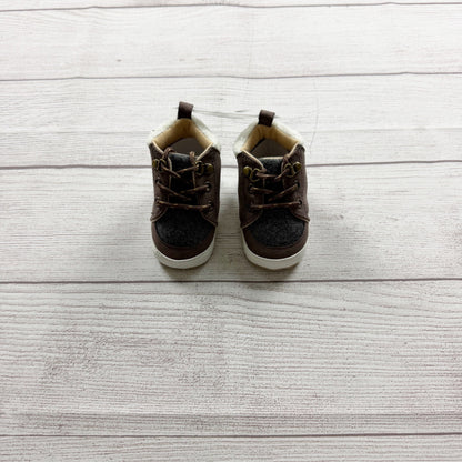 Rising Star Baby Shoes Brown Gray Faux Leather NWT 1 3-6 Months