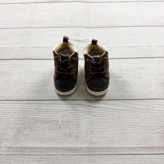 Rising Star Baby Shoes Brown Gray Faux Leather NWT 1 3-6 Months