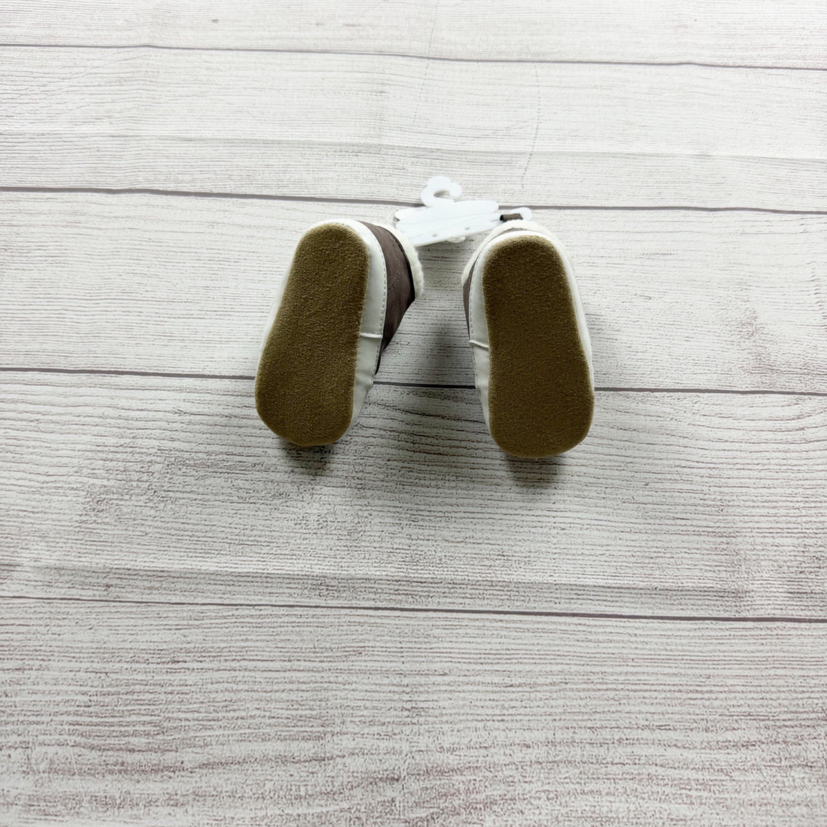 Rising Star Baby Shoes Brown Gray Faux Leather NWT 1 3-6 Months