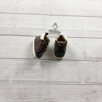 Rising Star Baby Shoes Brown Gray Faux Leather NWT 1 3-6 Months