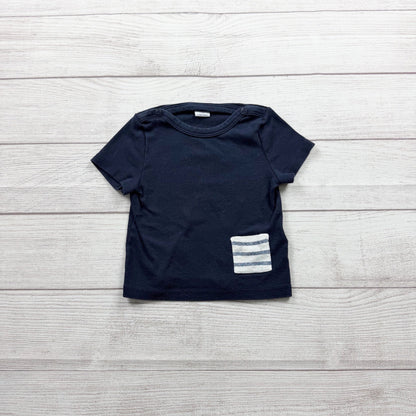 Petit Bateau Baby Navy T-Shirt Striped Pocket Detail 12-18 Months