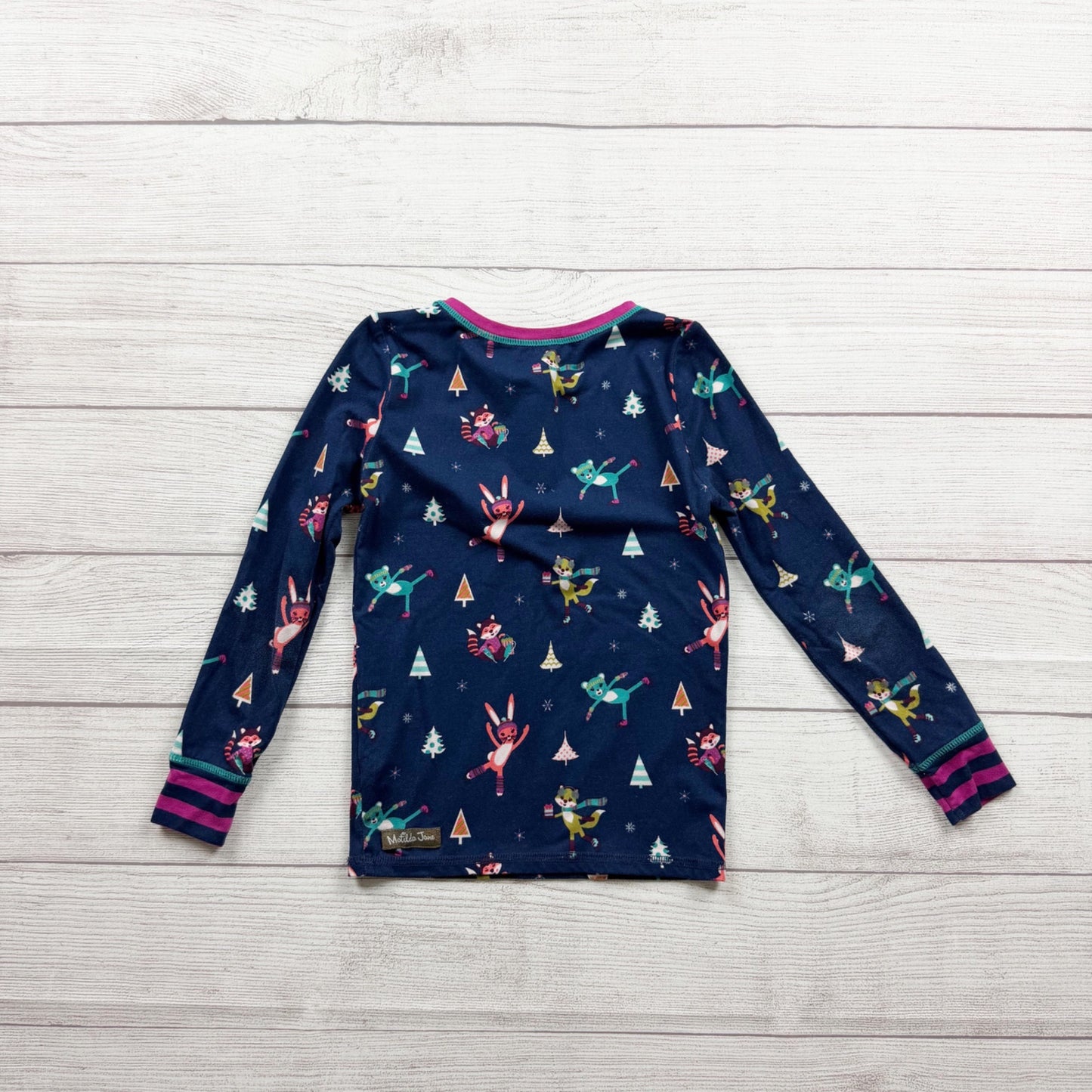 Matilda Jane Girls 2-Piece Pajama Set Holiday Animal Print Navy 6