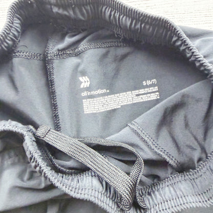 All In Motion Boys Black Lightweight Athletic Shorts S 6-7