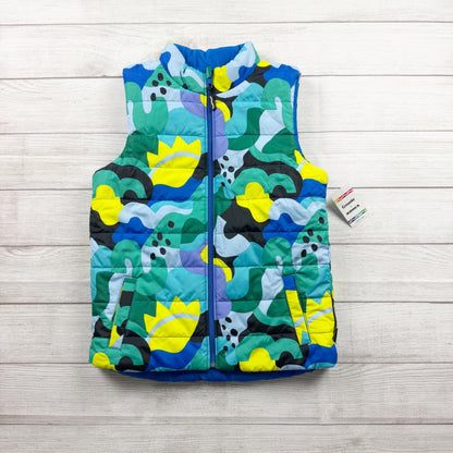 Crayola Kids Reversible Puffer Vest Colorful Print Zip Up XL 14-16 NWT