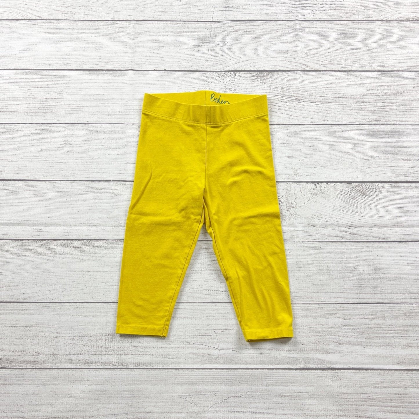Boden Girls Yellow Capri Leggings Stretch Cropped Pants 6-7