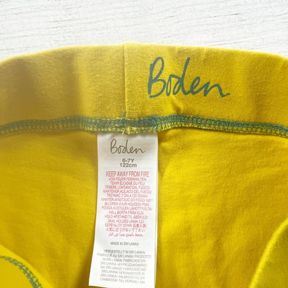 Boden Girls Yellow Capri Leggings Stretch Cropped Pants 6-7