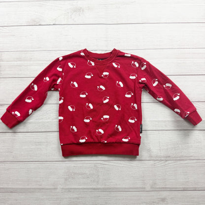 Trilogy Design Co Kids Crewneck Red Holiday Sweater Santa Hat Print 5T