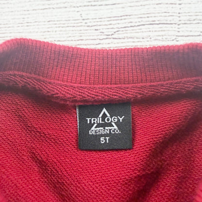Trilogy Design Co Kids Crewneck Red Holiday Sweater Santa Hat Print 5T