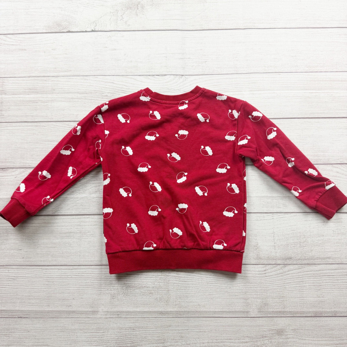 Trilogy Design Co Kids Crewneck Red Holiday Sweater Santa Hat Print 5T