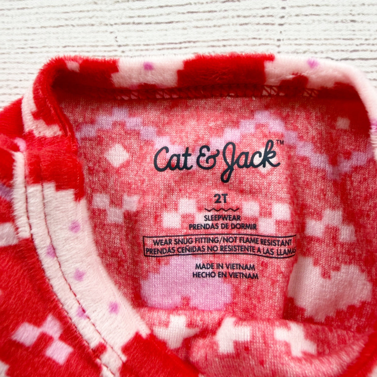 Cat & Jack Toddler Girls Fair Isle Snuggly Soft Pajama Set Reindeer Heart NWT 2T
