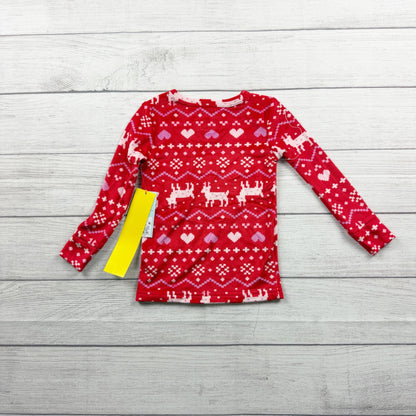Cat & Jack Toddler Girls Fair Isle Snuggly Soft Pajama Set Reindeer Heart NWT 2T