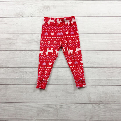 Cat & Jack Toddler Girls Fair Isle Snuggly Soft Pajama Set Reindeer Heart NWT 2T