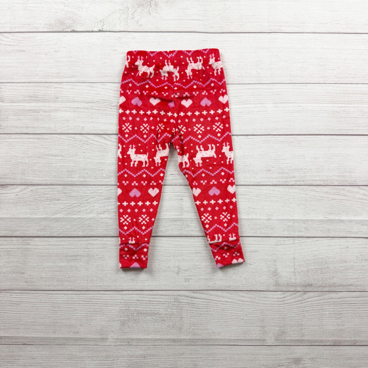 Cat & Jack Toddler Girls Fair Isle Snuggly Soft Pajama Set Reindeer Heart NWT 2T
