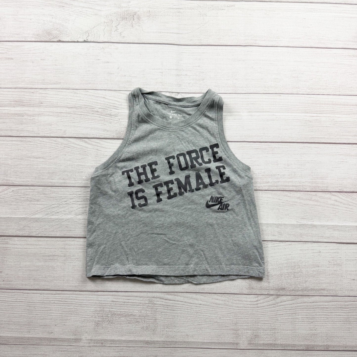 Nike Grey Tank Top The Force Is Female Logo S