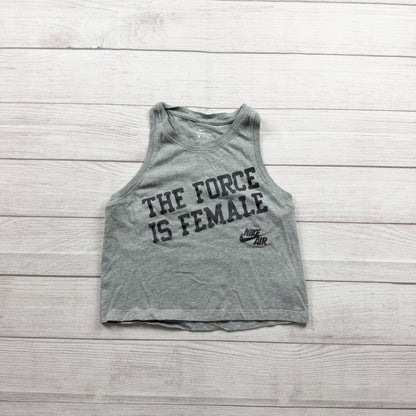 Nike Grey Tank Top The Force Is Female Logo S