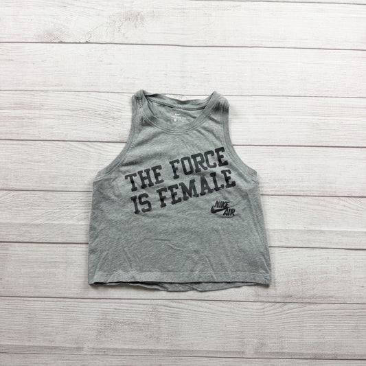 Nike Grey Tank Top The Force Is Female Logo S