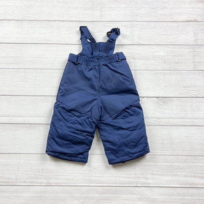 Cat & Jack Baby Snow Bib Overalls Navy Blue Insulated Winter Pants 12 Months