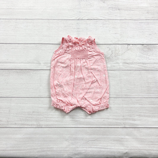 Just One You By Carter's Pink Baby Smocked Romper Elephant Print Newborn