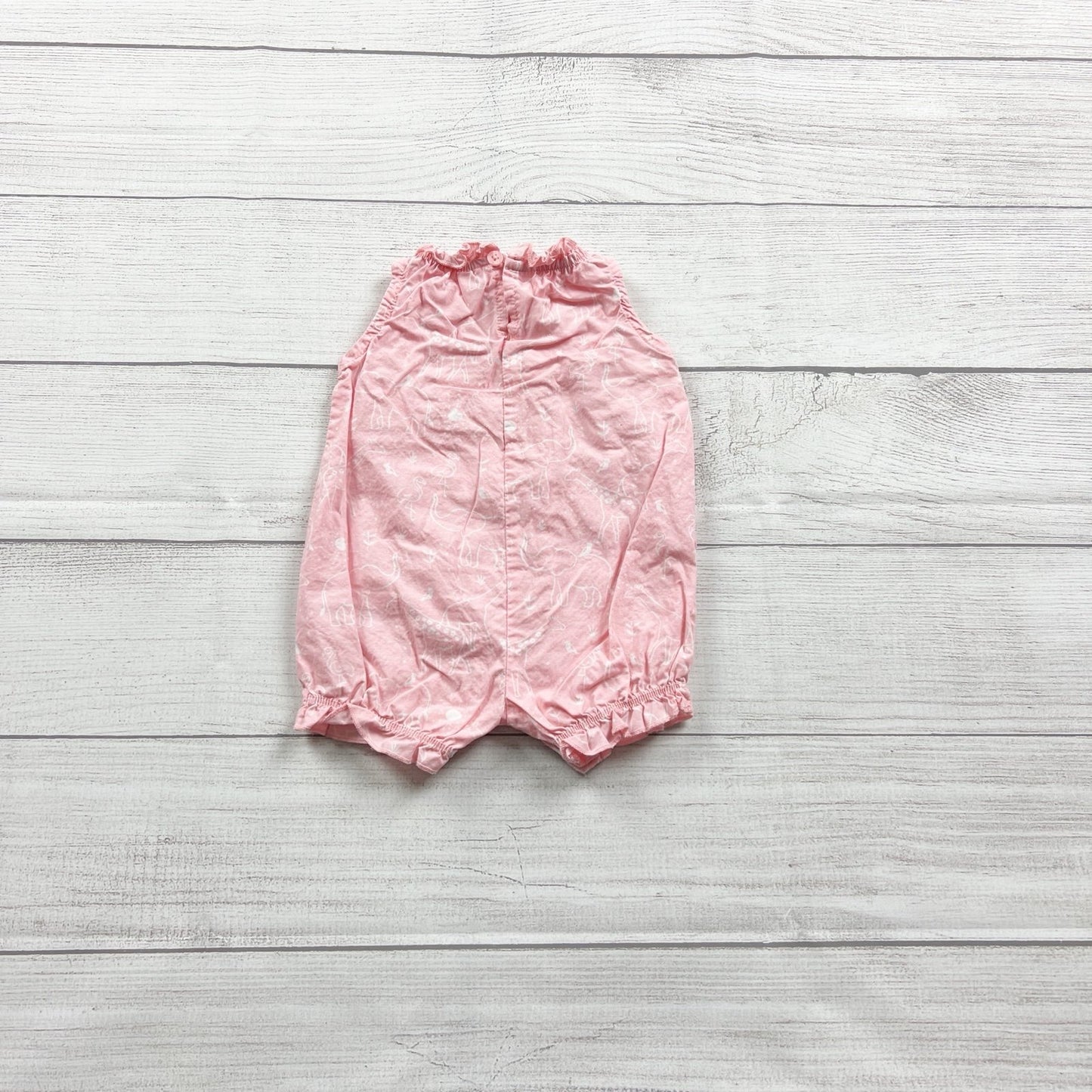 Just One You By Carter's Pink Baby Smocked Romper Elephant Print Newborn