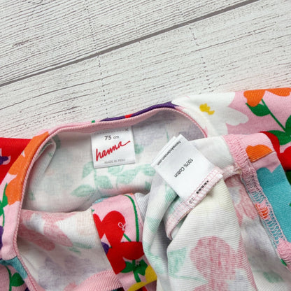 Hanna Andersson Baby Girl Floral Dress Multicolor Short Sleeve Twirl 12-18 Month