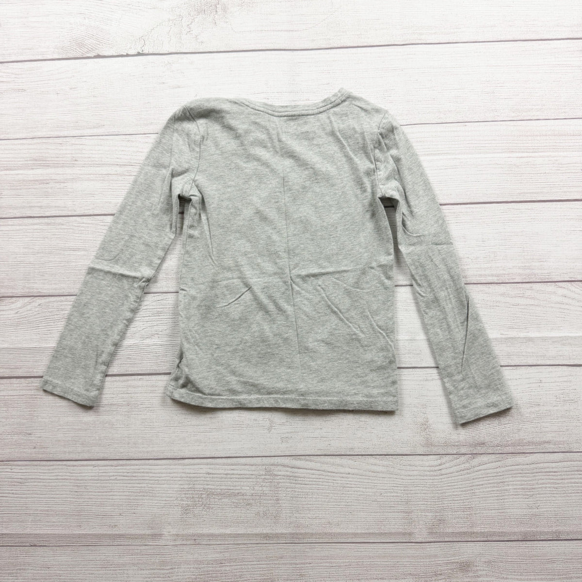 Gap Kids Girls Long Sleeve Gray Tee Ballerina Butterfly Graphic S 6-7