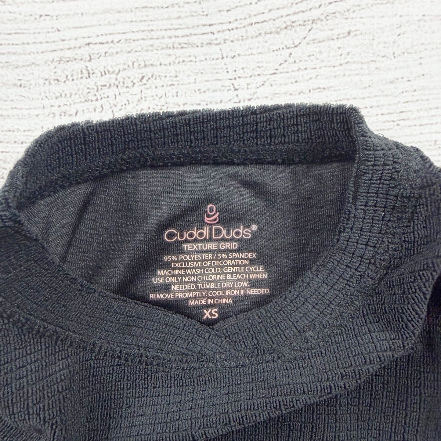 Cuddl Duds Texture Grid Black Thermal Long Sleeve Top Bottom NWT XS 4-5