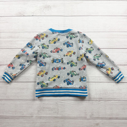 Mini Boden Boys Long Sleeve Graphic Cotton Sweatshirt Fun Car Print 6-7