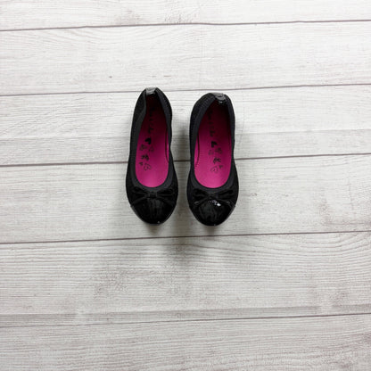 Olive & Edie Girls Black Ballet Flats Bow Accent Slip On Shoes US 13
