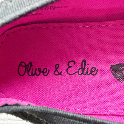 Olive & Edie Girls Black Ballet Flats Bow Accent Slip On Shoes US 13