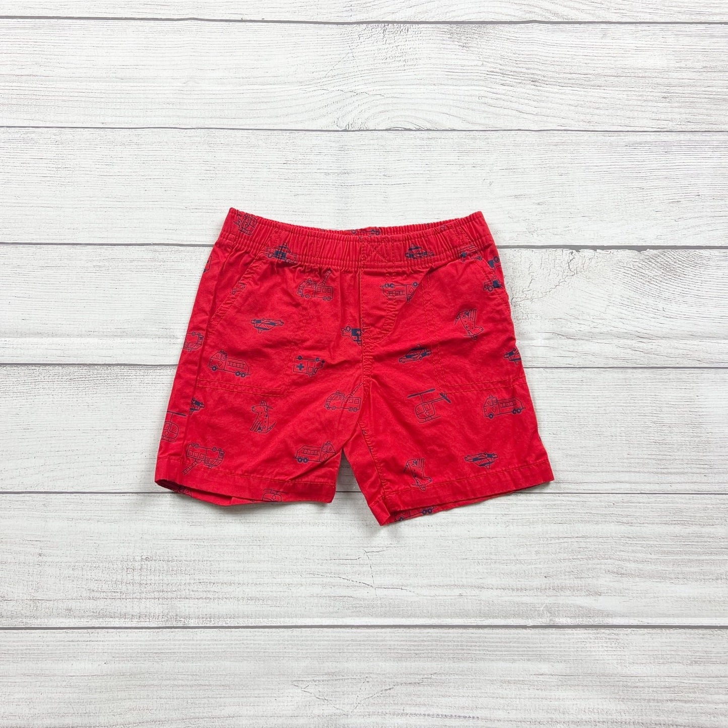 Carter's Red Vehicle Print Shorts 18-24 Months