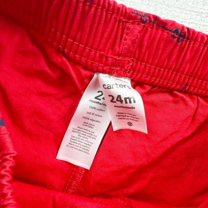 Carter's Red Vehicle Print Shorts 18-24 Months