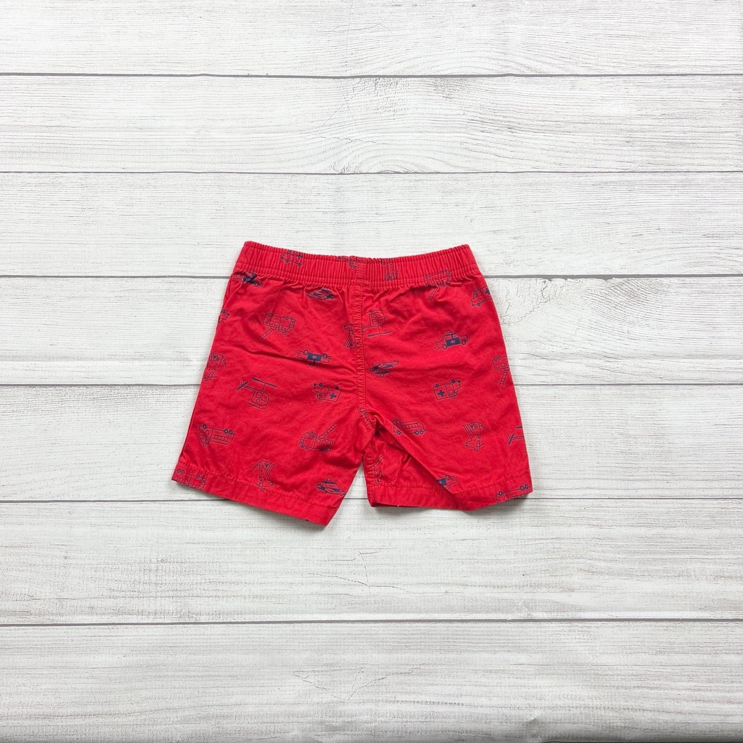 Carter's Red Vehicle Print Shorts 18-24 Months